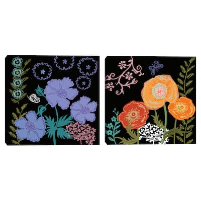 Flowers 3 & flowers 5 by Maret Hensick Canvas Art Prints