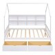 preview thumbnail 9 of 15, Wooden Twin/Full Size House Bed with 2 Drawers