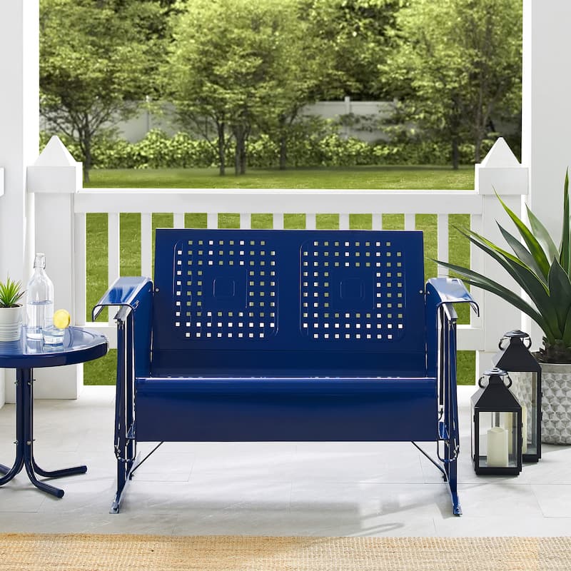 Crosley Bates Outdoor Metal Loveseat Glider - 28"x48.75"x32.5"