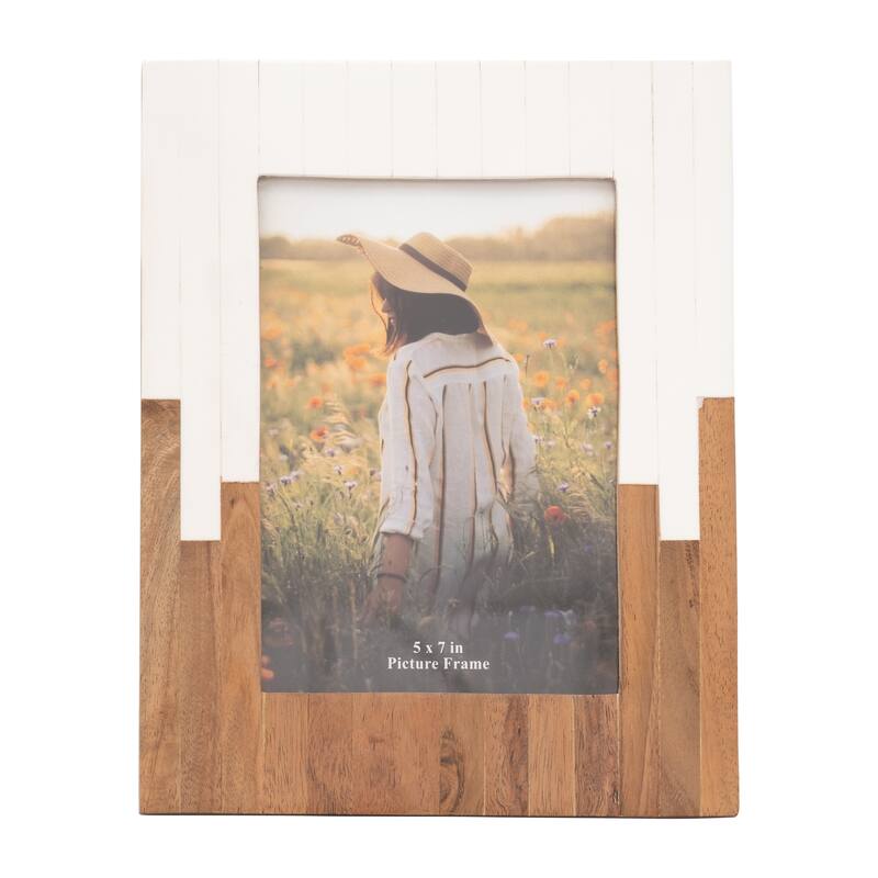 Sagebrook Home Rustic Resin & Wood Picture Frame with Glass Panel - Decorative Polyresin & MDF Photo Display - 8" x 1" x 10"