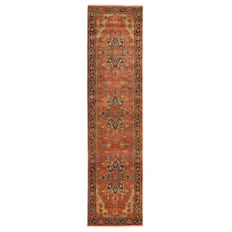 ECARPETGALLERY Hand-knotted Jules Sultane Dark Copper Wool Rug - 3'1 x 12'2
