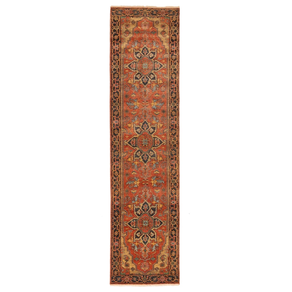 ECARPETGALLERY Hand-knotted Jules Sultane Dark Copper Wool Rug - 3'1 x 12'2