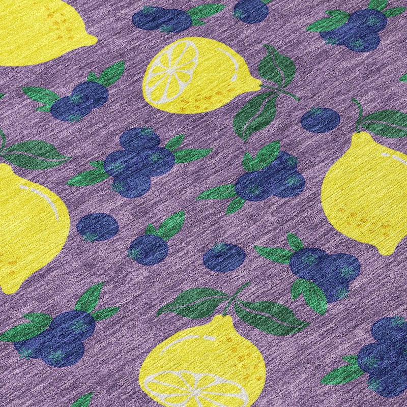 Machine Washable Indoor/ Outdoor Citrus Berry Chantille Rug