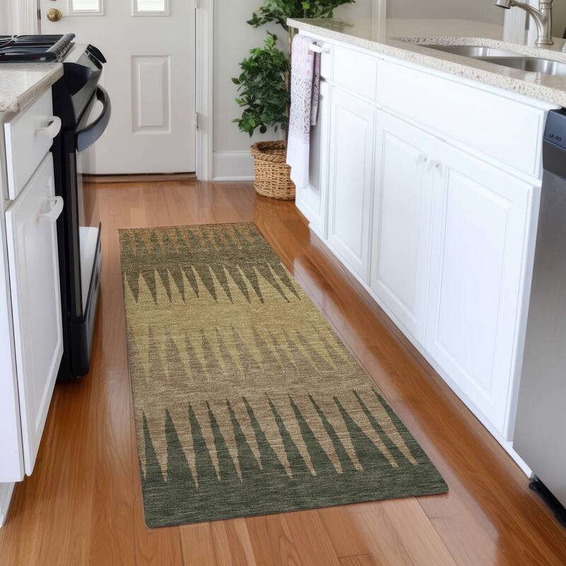 Premium Washable Super Soft Modern Spikes Mayfield Rug - Brown - 2'3" x 7'6"