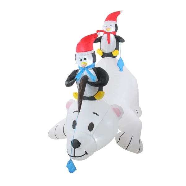 Shop 6 Inflatable Polar Bear And Penguins Lighted Christmas