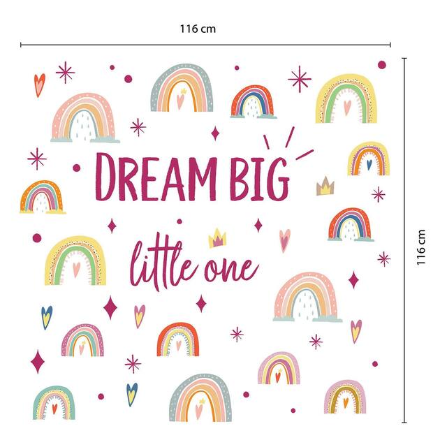 Walplus Colorful Rainbows Dream Big Kids Wall Stickers Nursery Décor