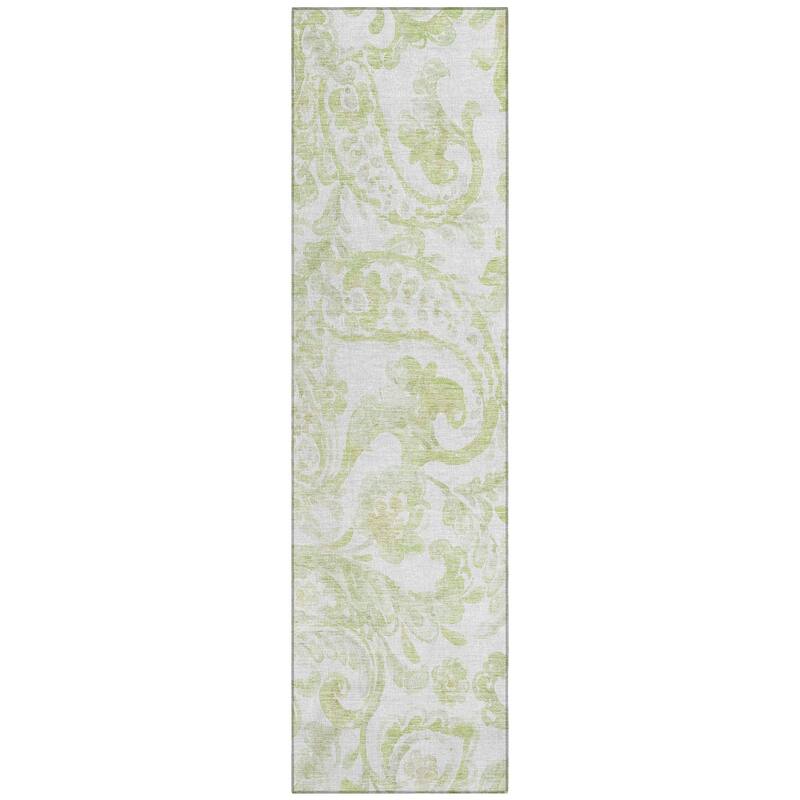 Machine Washable Indoor/ Outdoor Chantille Traditional Scroll Rug