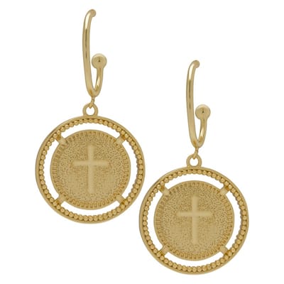 Victoria Townsend Cross Charm Hoop Earring
