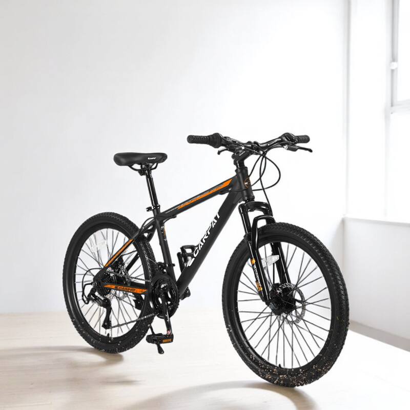 26" Mountain Bike, Shimano 21-Speed with Mechanical Disc Brakes, High-Carbon Steel Frame, Suspension MTB Bicycle