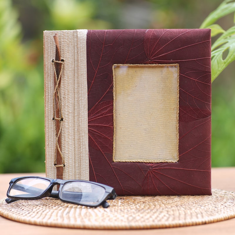 Novica Handmade Autumn Spirit In Red Natural Fiber Photo Album