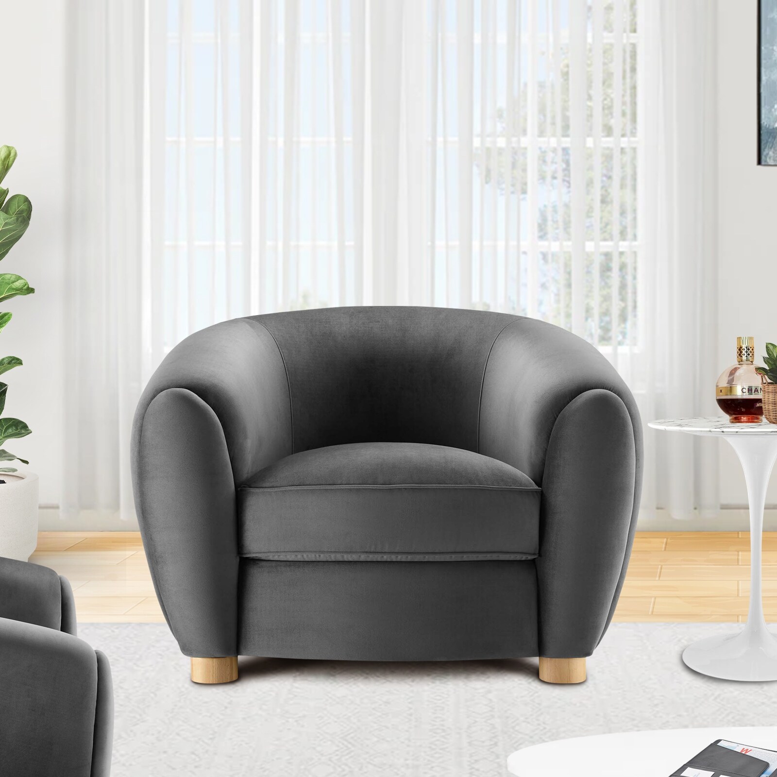 Charcoal hotsell velvet chair