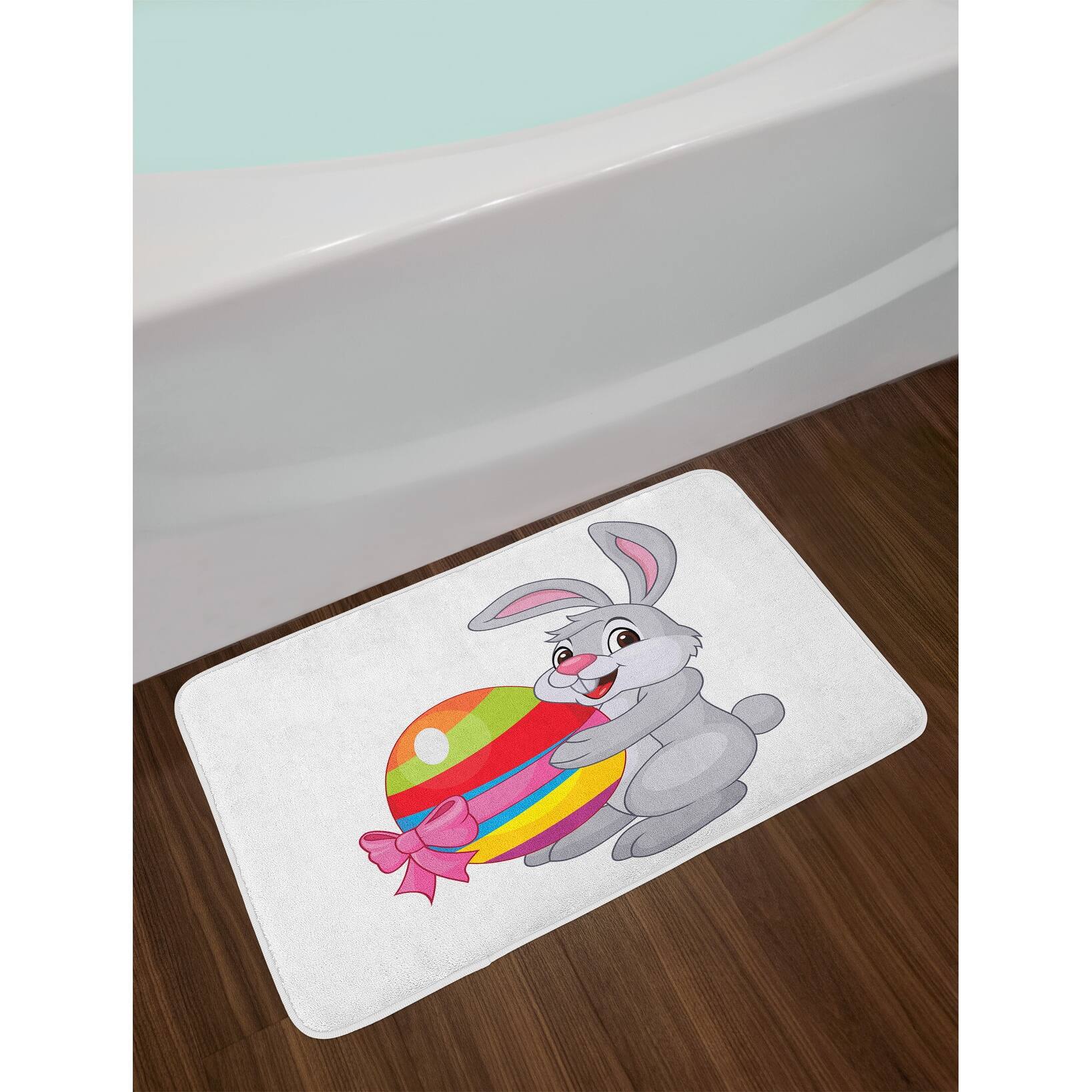 Ambesonne Easter Bath Mat Plush Bathroom Decor Mat with Non Slip