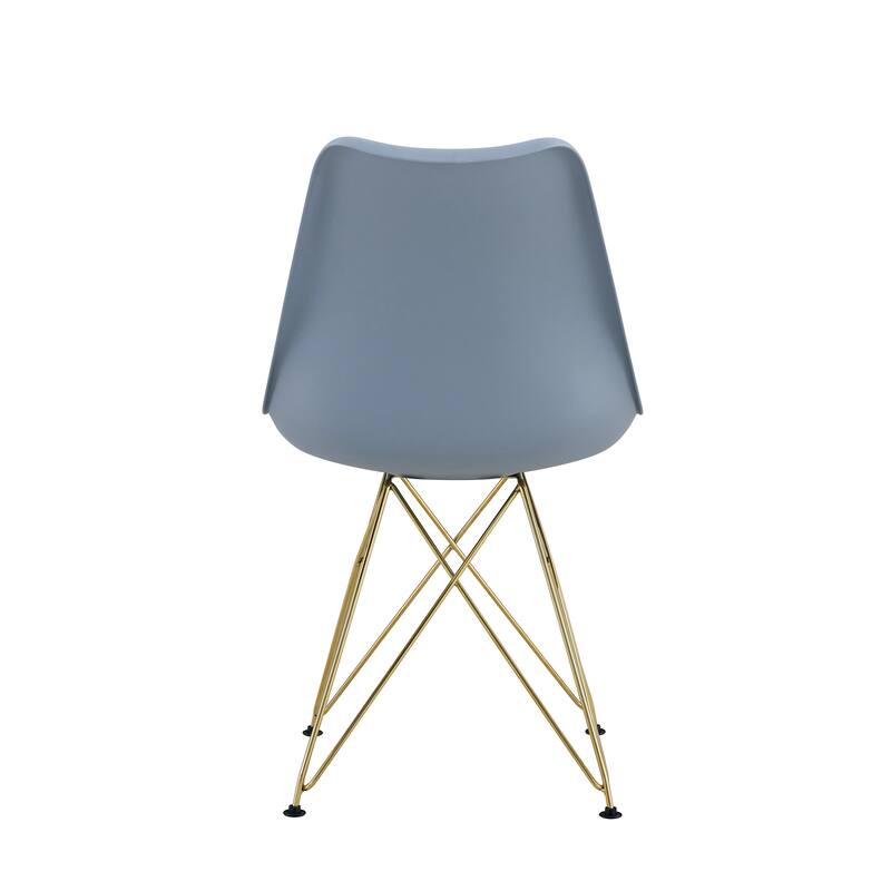 Modern Dining Chairs with Plastic Seat and Metal Legs (Set of 4)