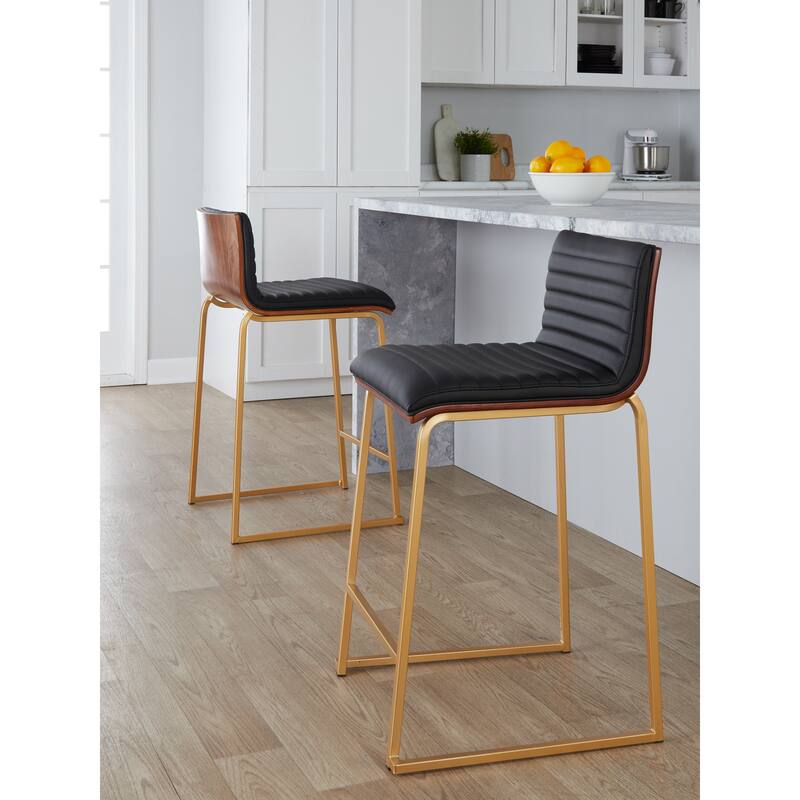 Silver Orchid Magda 26" Fixed-Height Upholstered Counter Stool (Set of 2)