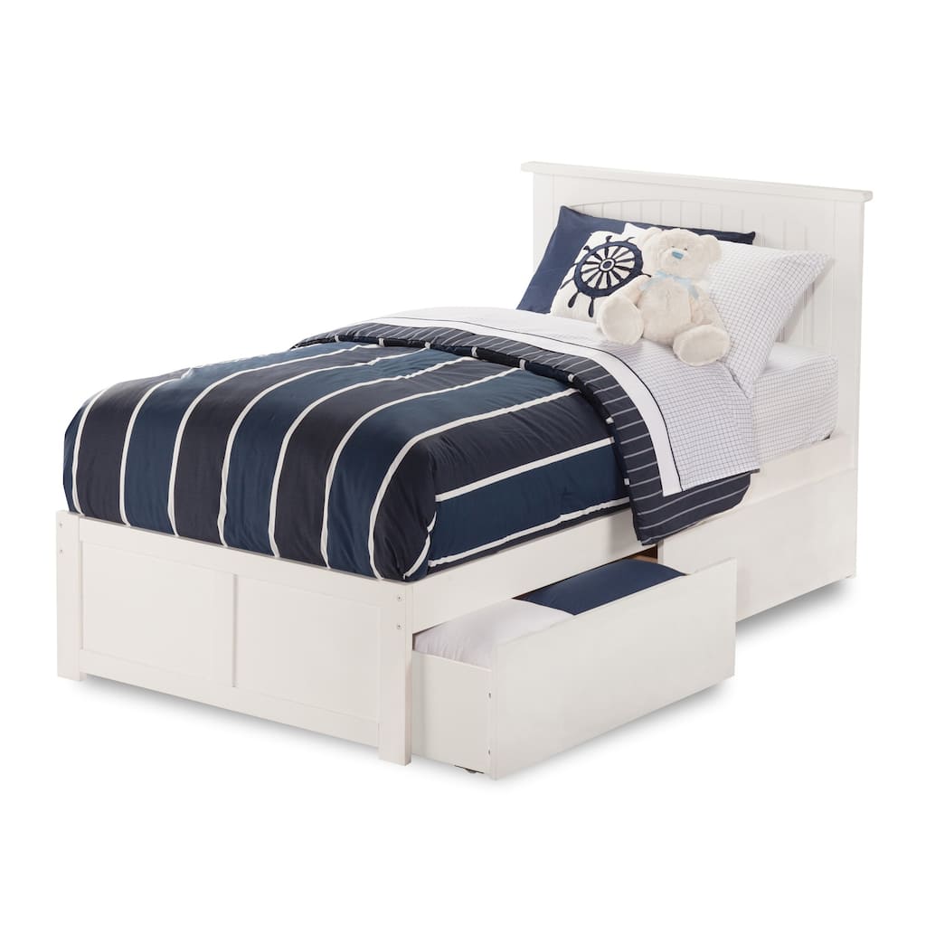 Platform Bed - Storage Bed with Flat Panel Footboard & USB Charger