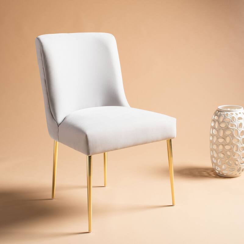 SAFAVIEH Couture Melonie Velvet Accent Chair - Mustard / Brass - 28"x23"x35.3" - 28" W x 23" D x 35" H - 28Wx23Dx35H