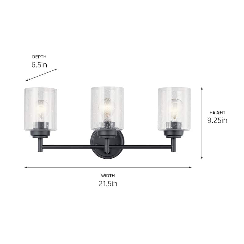 Kichler Lighting Winslow 3-Light Vanity Light Black
