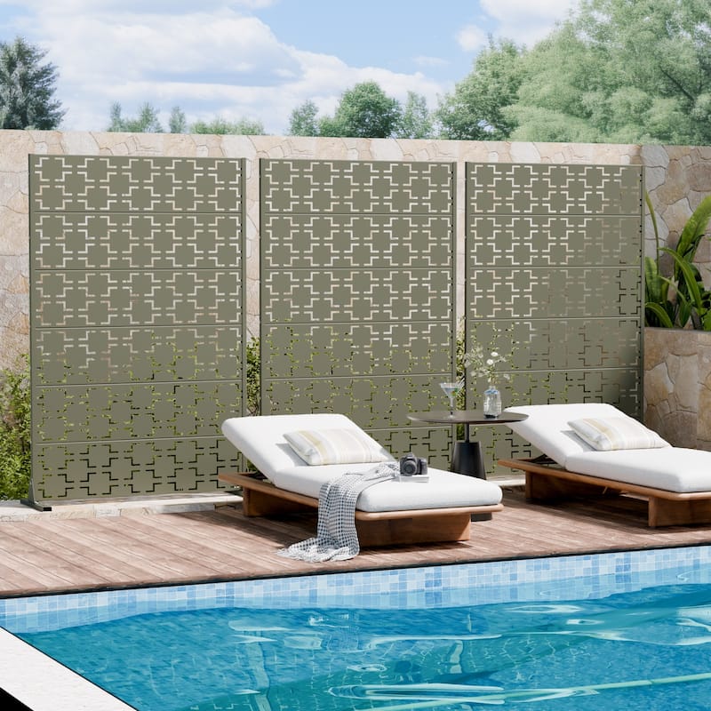 6 ft. H x 4 ft. Metal Privacy Screen Free Standing