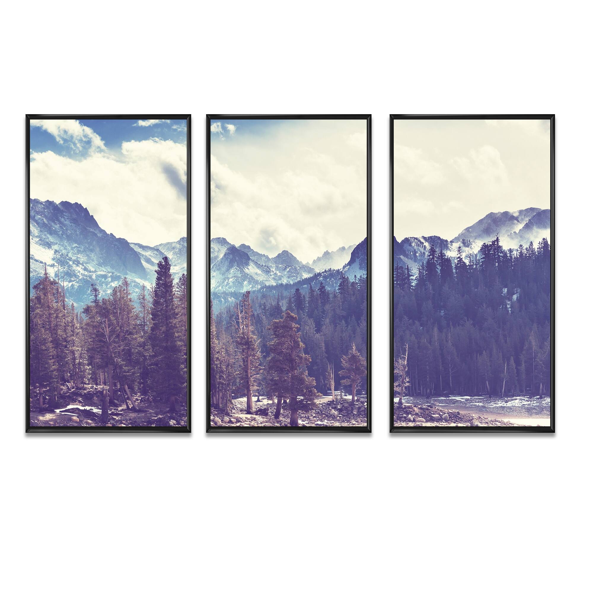 Designart "Sierra Nevada mountains nature" Landscape Framed Artwork Set