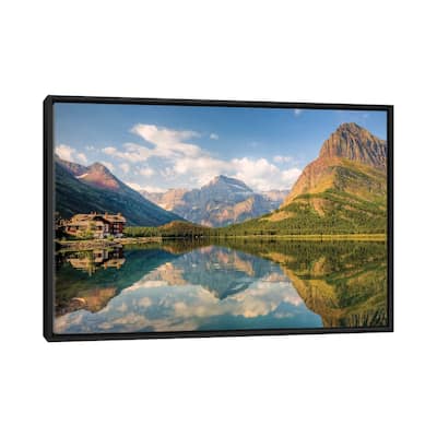 iCanvas "Many Glacier Hotel And Swiftcurrent Lake, Glacier National Park, Montana, USA" by Jamie & Judy Wild Framed Canvas Print