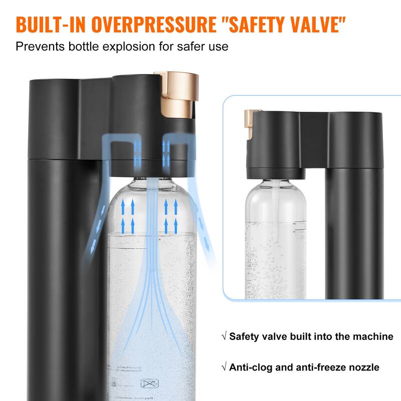 Sparkling Water Maker for Home Carbonating, Seltzer Water Starter Kit