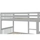preview thumbnail 17 of 17, Twin Over Twin Rubber Wood Bunk Bed with Trundle, Convertible into 2 Twin Size Beds-Grey