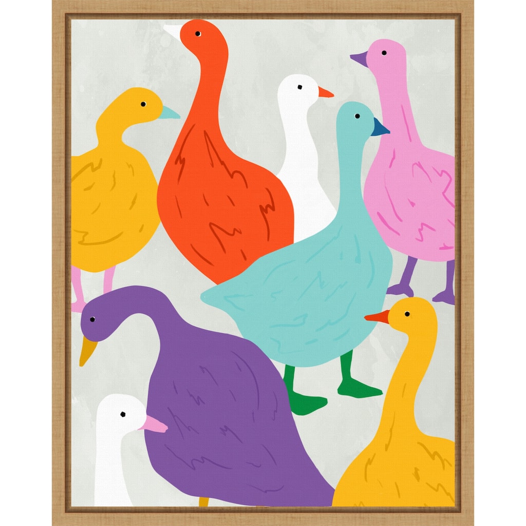 Duck Around a Find Out by Uma Gokhale Framed Canvas Wall Art
