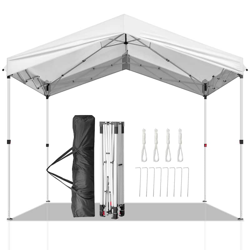 10x10 ft UV Resistant Canopy Pop-Up Gazebo Tent with Waterproof Oxford Fabric and Steel Frame