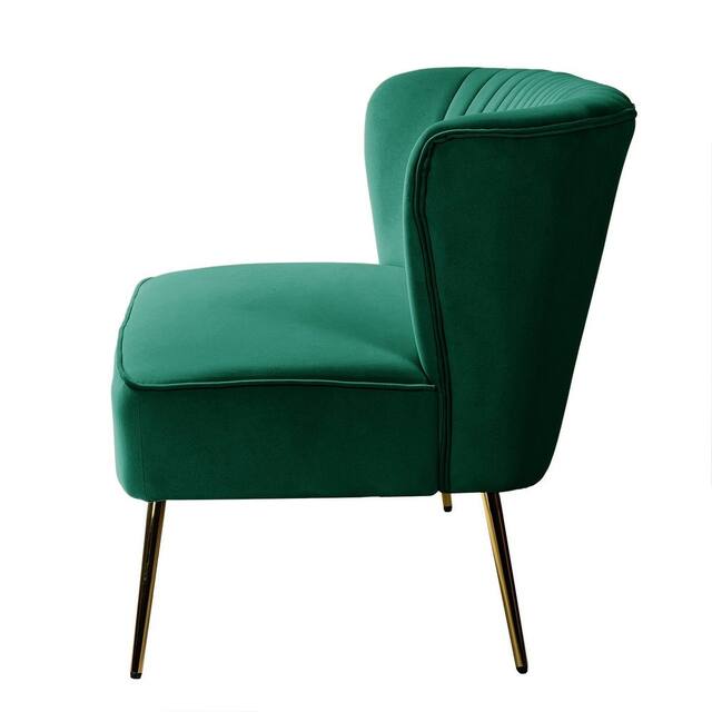 HULALA HOME Monica Modern Velvet Tufted Loveseat with Metal Legs