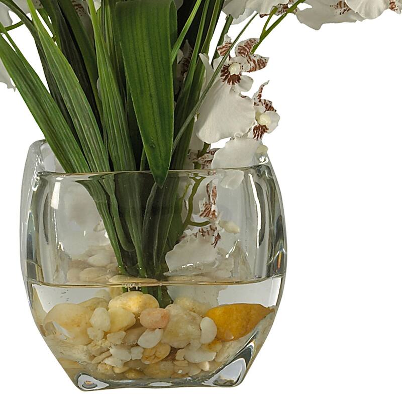 Artificial Orchid Arrangement - Silk Flower DÃ©cor, Realistic Indoor Tree Planter, 12"D x 15"W x 19"H - 19