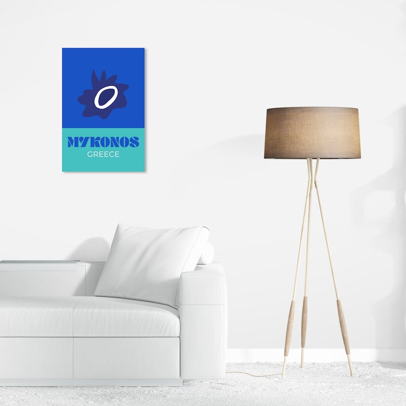 Wynwood Studio Canvas Nautical and Coastal Travel to Mykonos Blue Modern & Contemporary Wall Art Canvas Print - 24 x 16