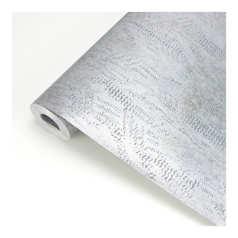Brewster Luster Silver Distressed Texture Wallpaper - 21 x 396 x 0.025