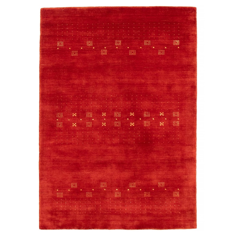 Kashkuli Gabbeh Red Rug 4'6" x 6'4" - 4'6 x 6'4 - Red - 4'6 x 6'4