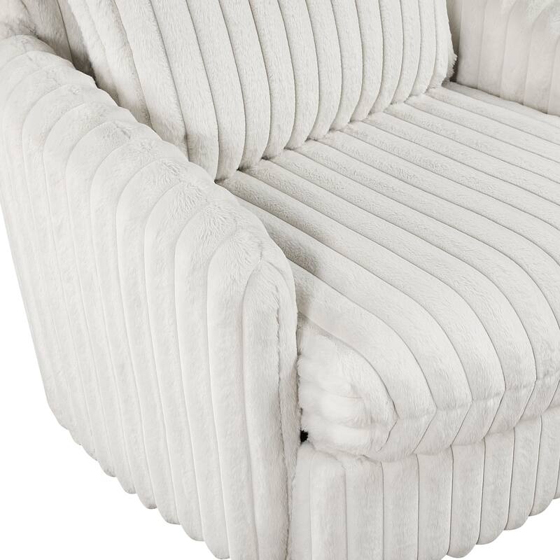 Genor 38.5" Corduroy Fabric Swivel Chair - 360-Degree Swivel