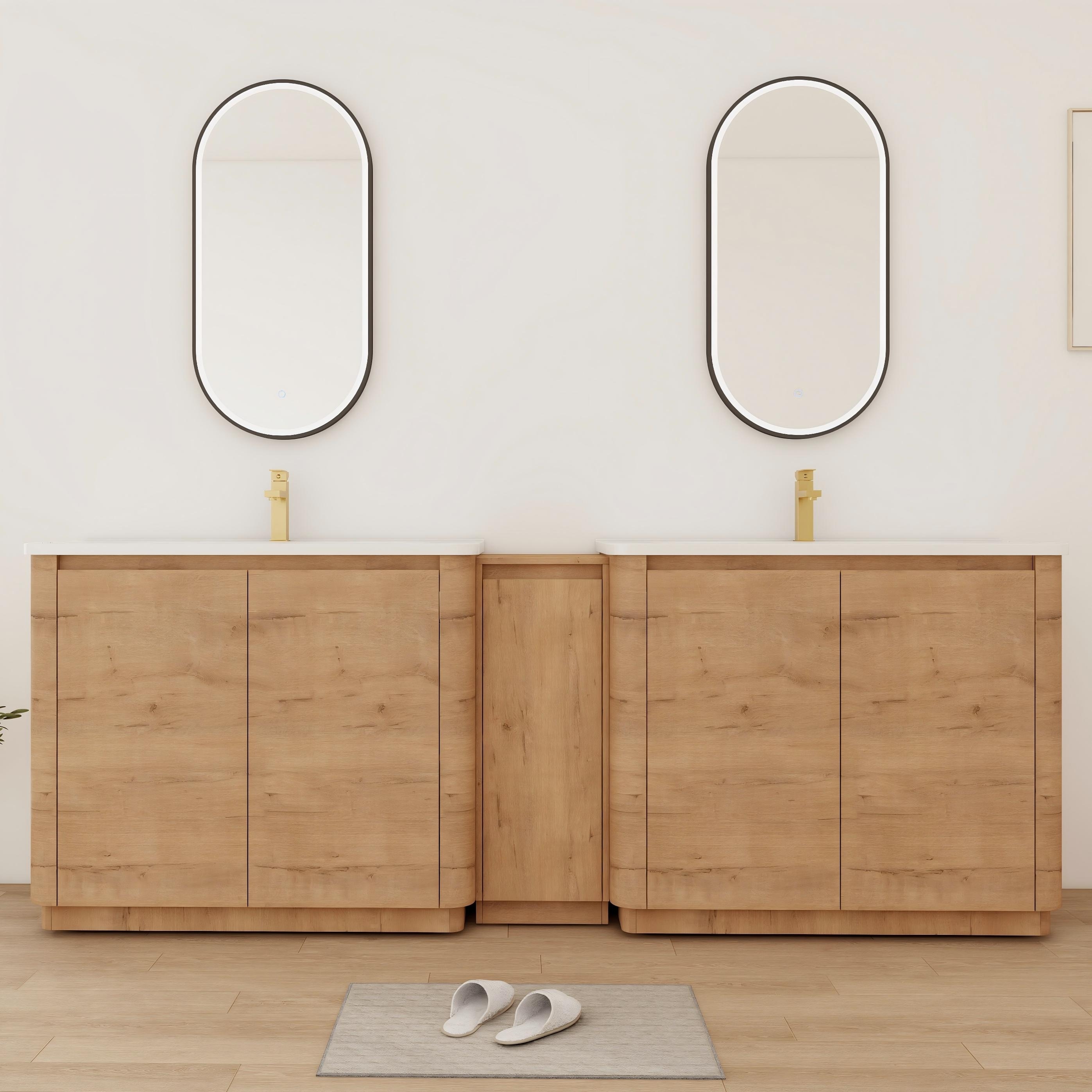 Bathroom Vanity With Sink In 36/40/48/52/60/64/84/92 Inch, Freestanding Bathroom Vanity With Doors and Adjustable Shelf