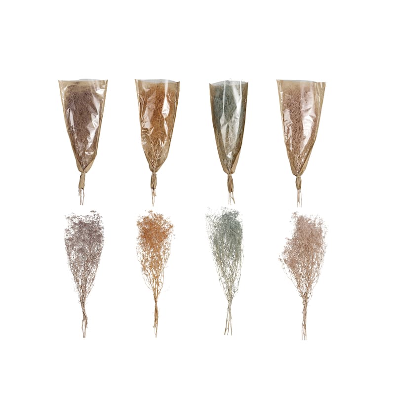 Dried Natural Baby's Breath Bunch, Set of 4 - 3.9"L x 7.8"W x 23.6"H - Multi - 3.9"L x 7.8"W x 23.6"H