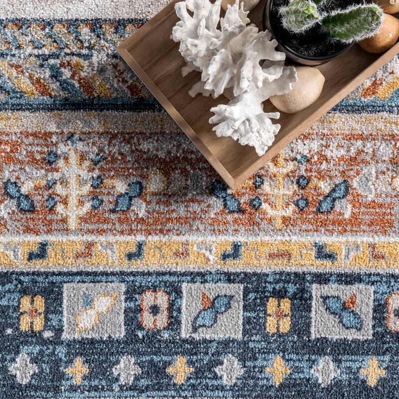Nuloom Shannon SpinClean Machine Washable Geometric Tribal Area Rug