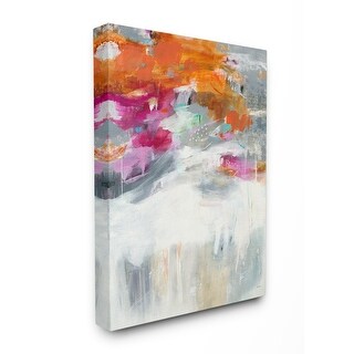 Stupell Bright Sky Grey Ground Orange and Pink Abstract Canvas Wall Art ...