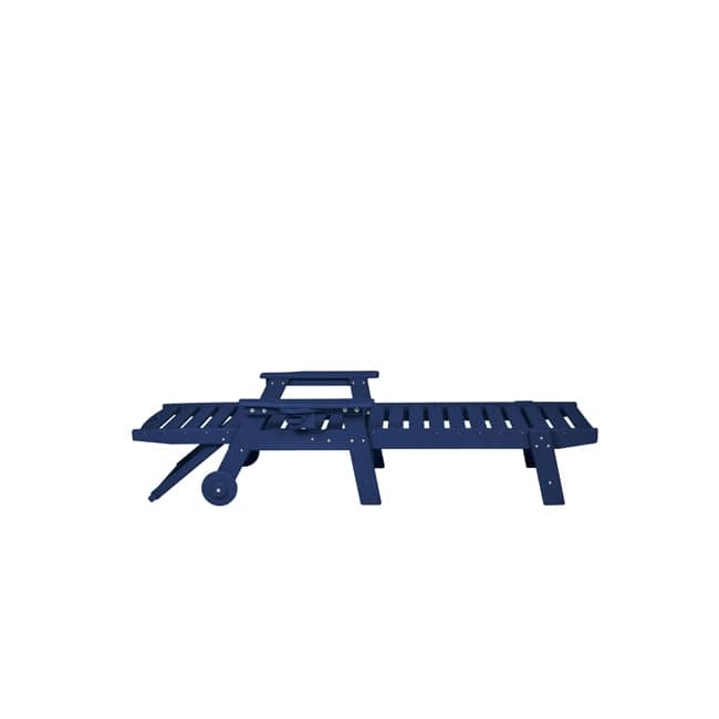 Oversized Outdoor Lounge Chair With Wood Texture‌ - Five-Position Adjustable HDPE Chaise Lounge Featuring Wheels And Cup Holder.