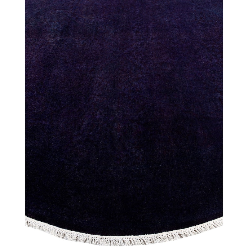 Fine Vibrance, One-of-a-Kind Hand-Knotted Area Rug - Purple, 6' 1" x 6' 1" - 6' 1" x 6' 1"