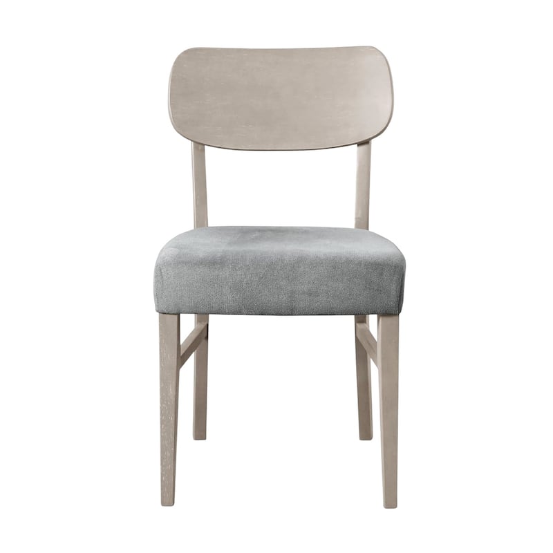 Set of 2 Upholstered Dining Chairs with Padded Seat Cushions in Gray