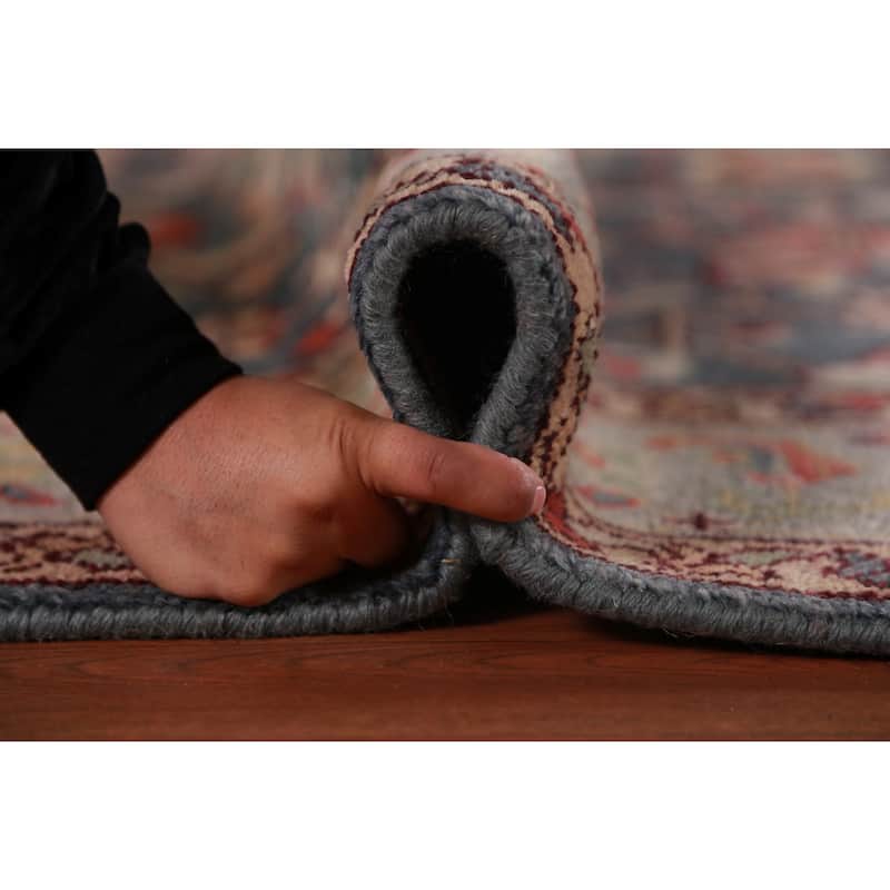 Blue Oushak Indian Area Rug Handmade Wool Carpet - 7'9"x 9'8"