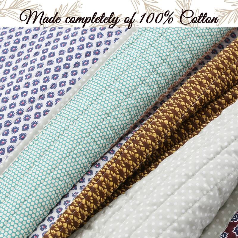 Cozy Line Nesco Striped Cotton Reversible 3-Piece Quilt Bedding Set