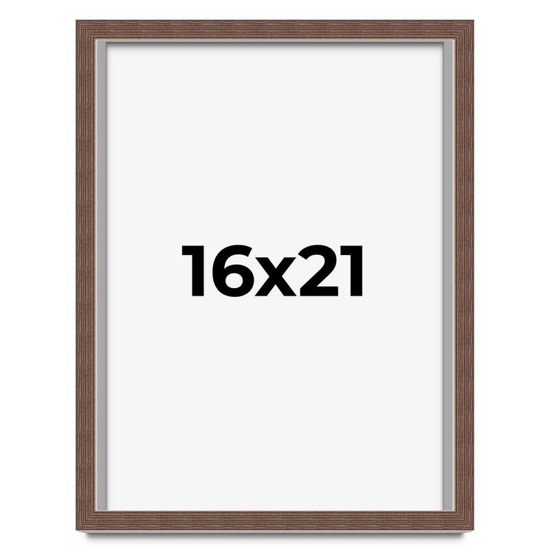 16x21 Shadow Box Frame Brown | 1.125 inches Deep Real Wood Rustic