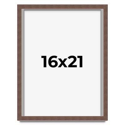 16x21 Shadow Box Frame Brown | 1.125 inches Deep Real Wood Rustic