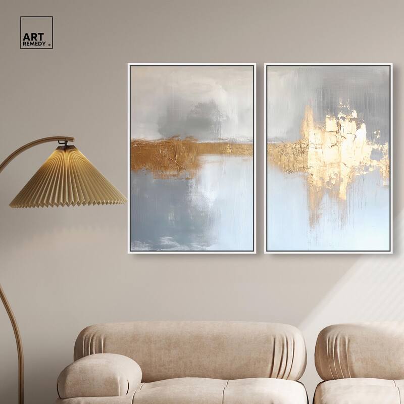 Serenity in Gold I Canvas Set of 2 by Art Remedy