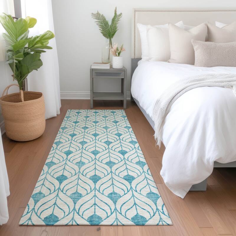 Premium Washable Super Soft Modern Teardrop Mayfield Rug - Teal - 2'3" x 7'6"