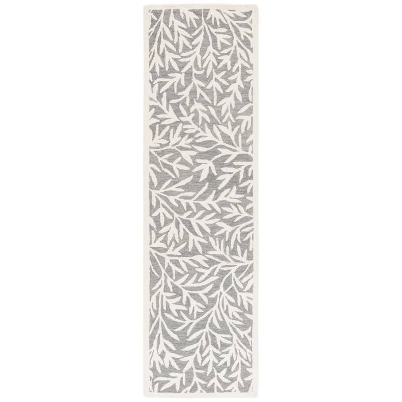 Martha Stewart Handmade Gjurga Contemporary Wool Rug. - 2'3" x 8' Runner - Grey/Ivory