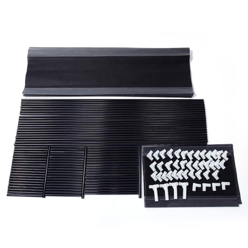 10 Tiers Simple Assembly Non-woven Fabric Shoe Rack with Handle Black