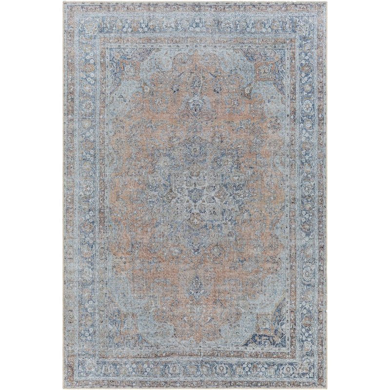 Juniuss Faded Medallion Machine Washable Area Rug